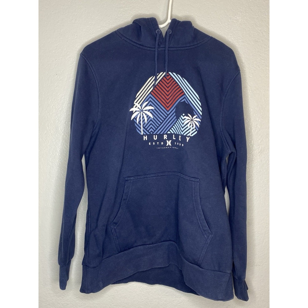 Hurley Hoodie‎ Navy Blue Sweatshirt Mens Large